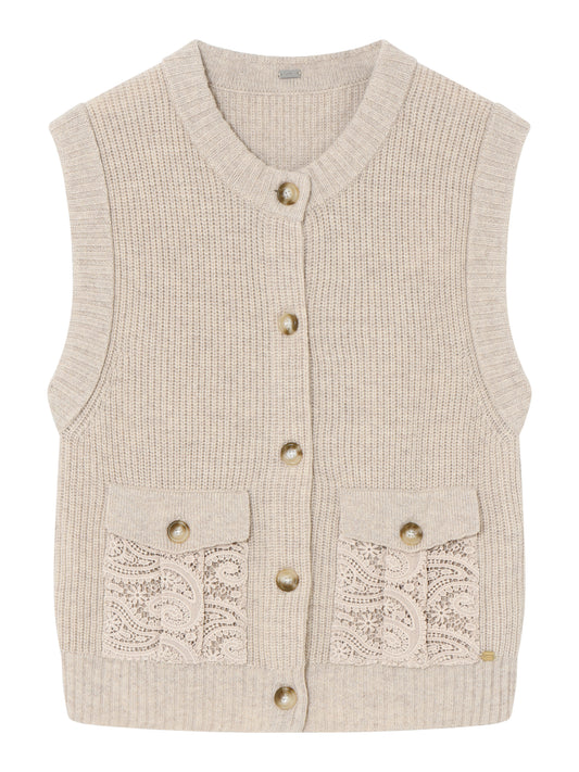 Kiss, knit vest cardigan