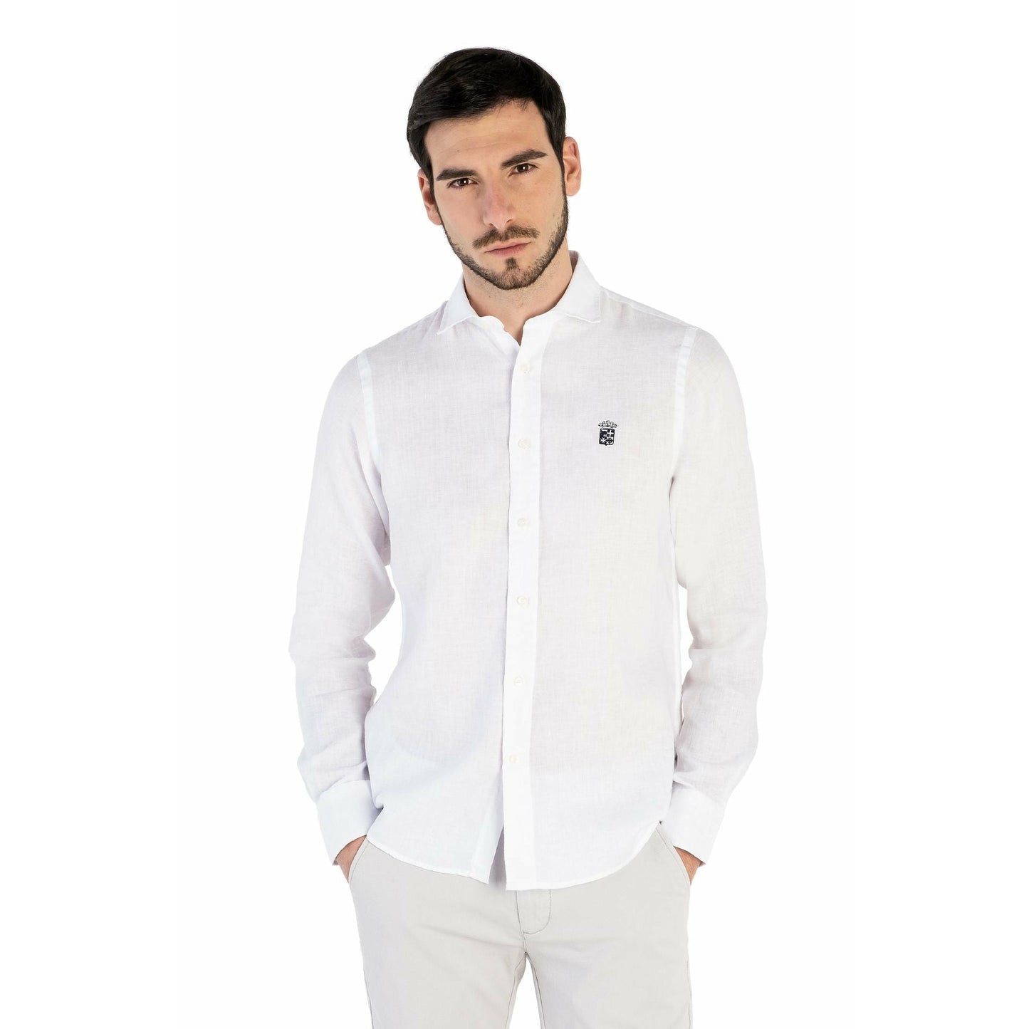 Pure linen long sleeve shirt